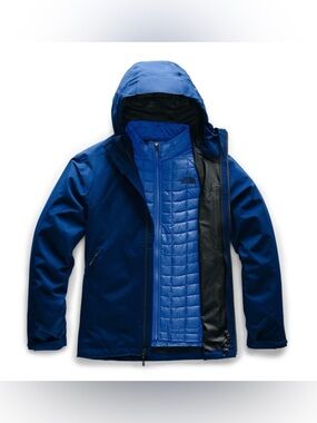 North Face Mens ThermoBall Triclimate Jacket (3 in 1), blue - size large